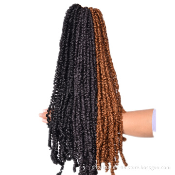 High Quality Freetress Spring Twist Locs Curly Fluffy Passion Twist Synthetic Braiding Hair Extensions Crochet Braids For Women